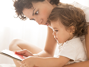 Mother and Baby Reading Together